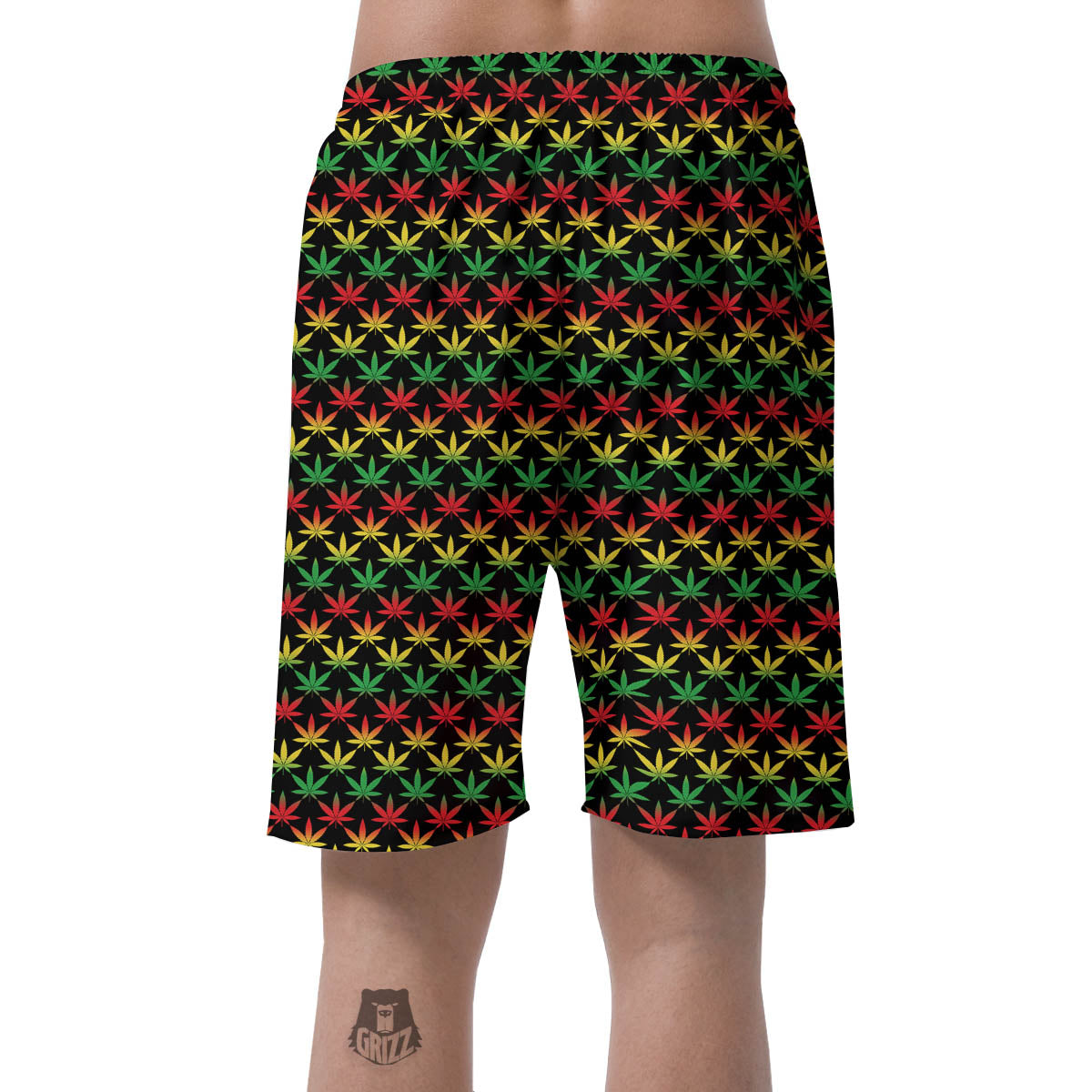 Rasta Cannabis Print Pattern Men's Shorts-grizzshop