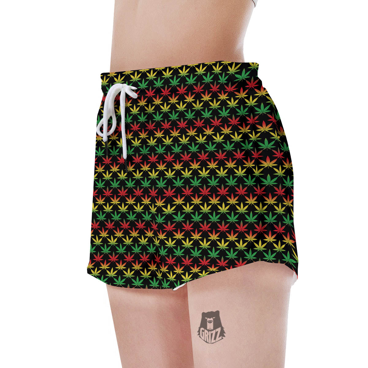 Rasta Cannabis Print Pattern Women's Shorts-grizzshop