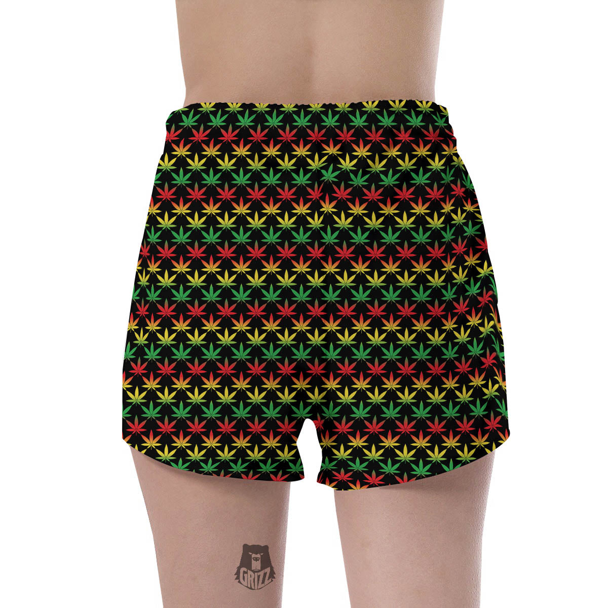 Rasta Cannabis Print Pattern Women's Shorts-grizzshop
