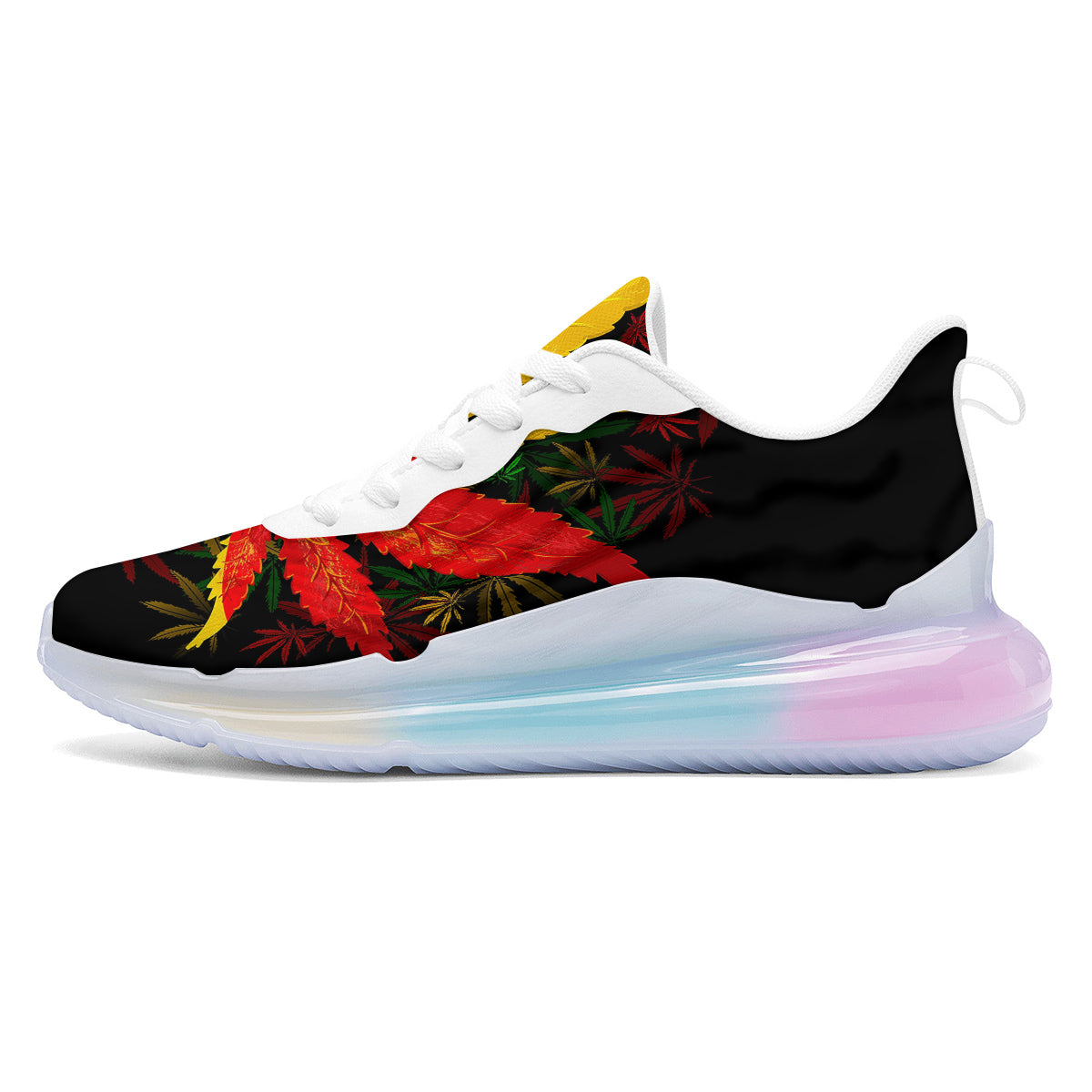 Rasta Cannabis Print Running Sneakers-grizzshop