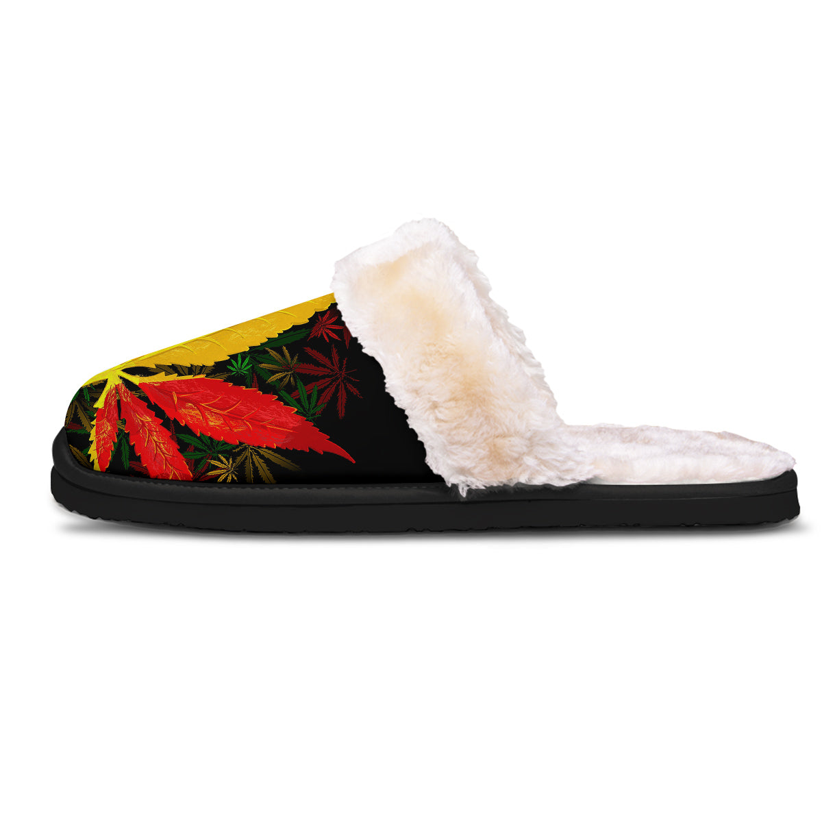Rasta Cannabis Print Slippers-grizzshop