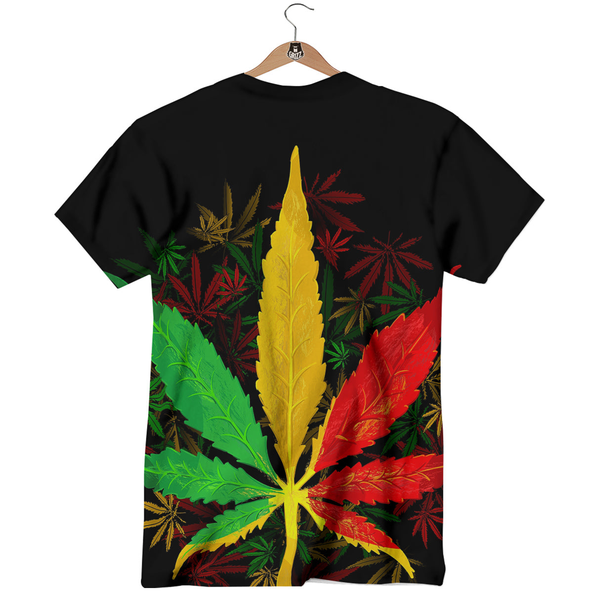 Rasta Cannabis Print T-Shirt-grizzshop