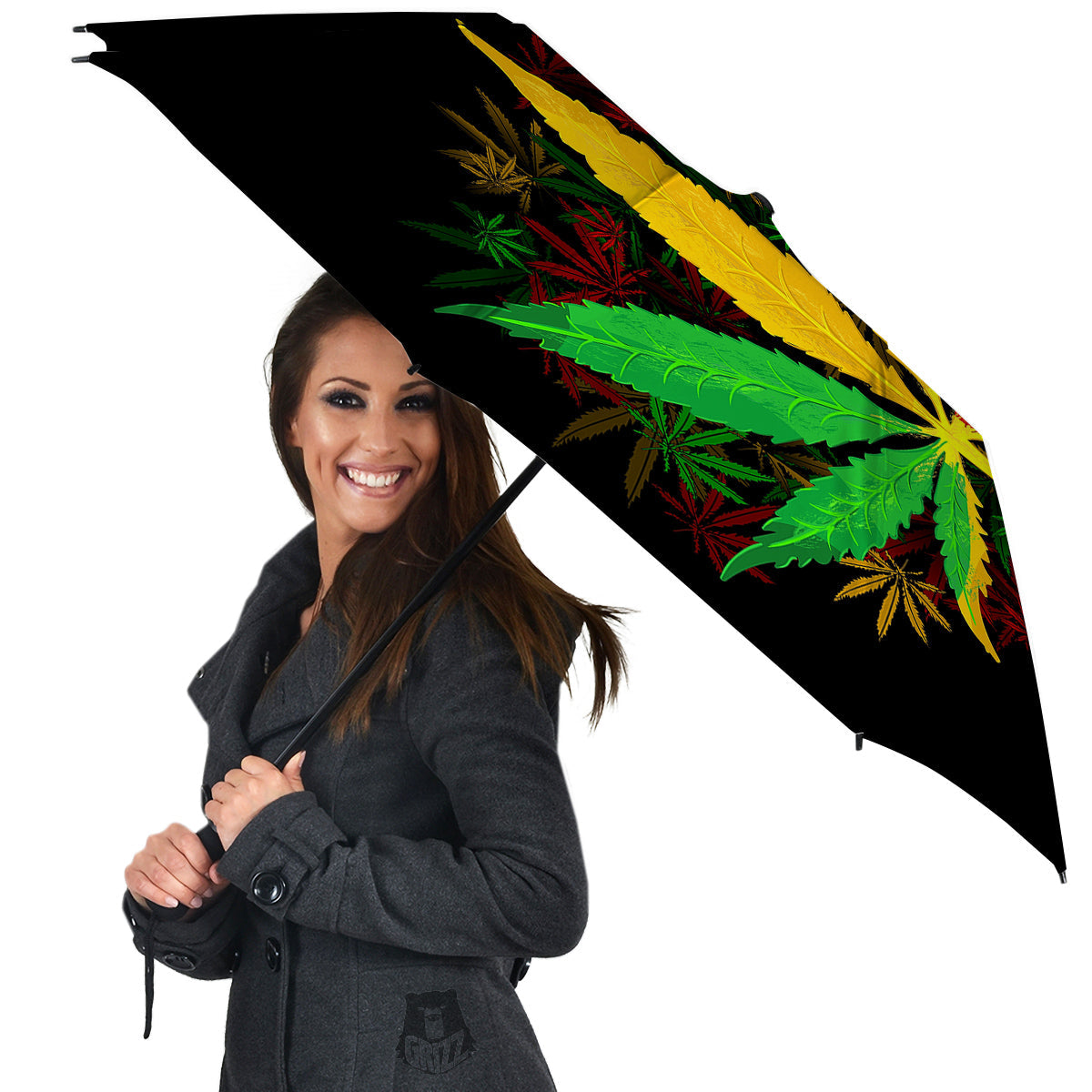 Rasta Cannabis Print Umbrella-grizzshop