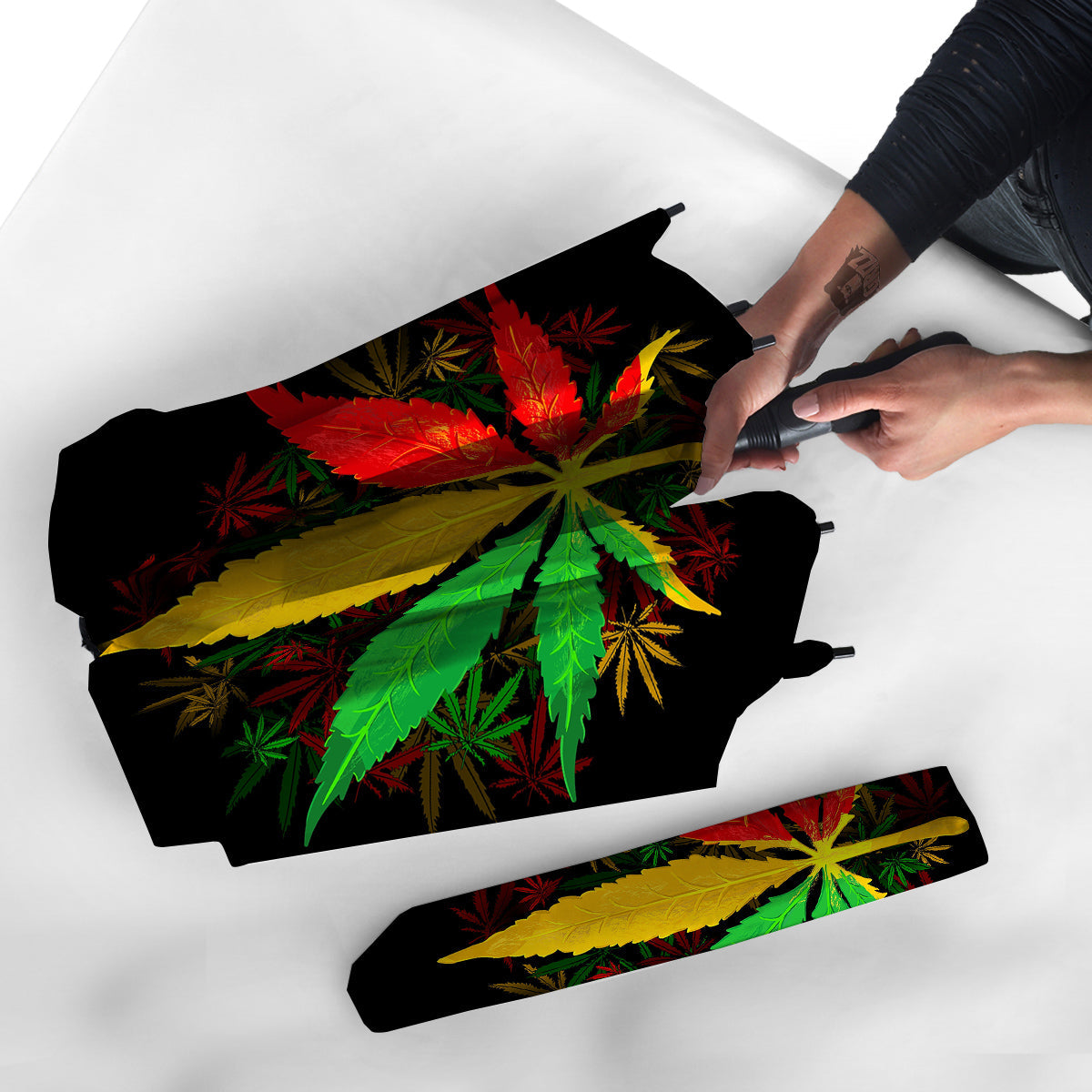 Rasta Cannabis Print Umbrella-grizzshop