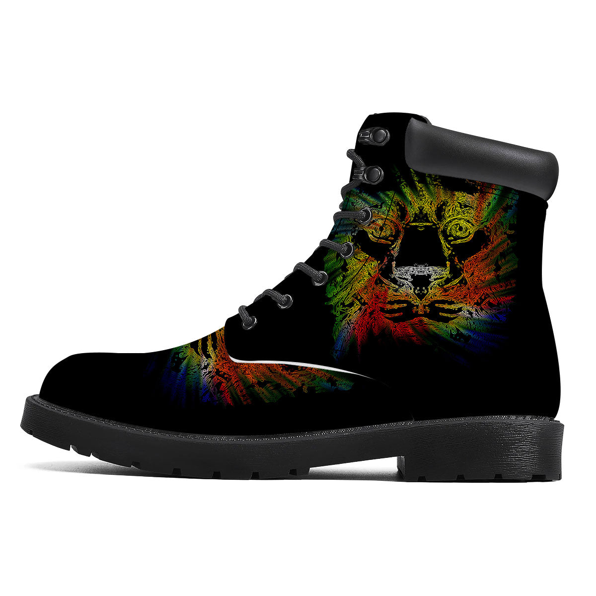 Rasta Lion Grunge Print Boots-grizzshop