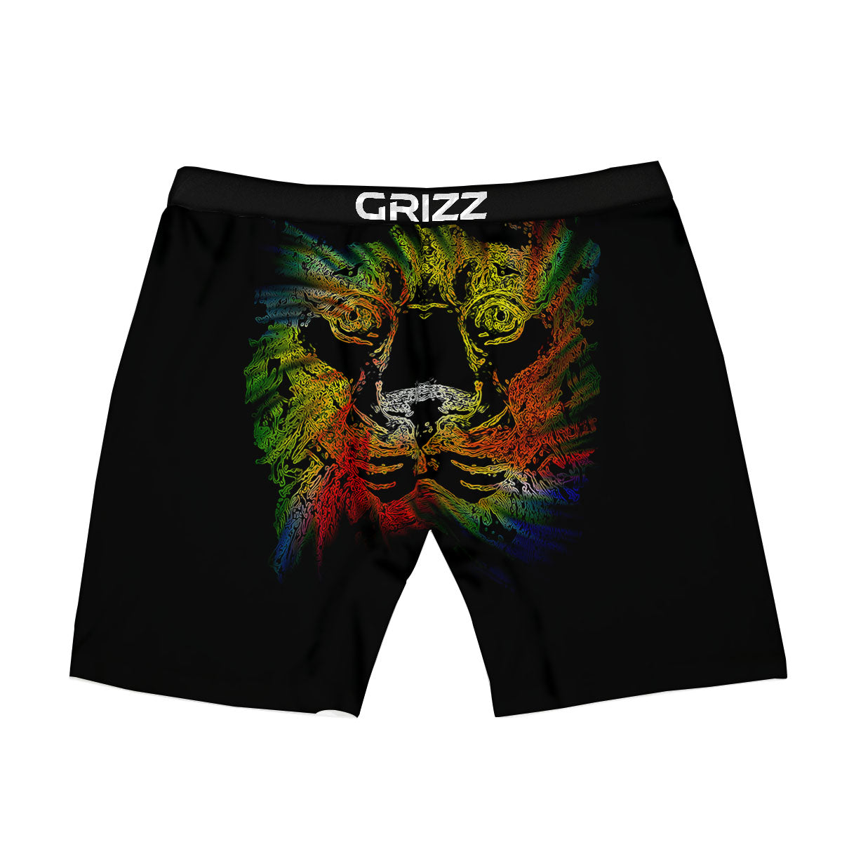 Rasta Lion Grunge Print Boxer Briefs-grizzshop
