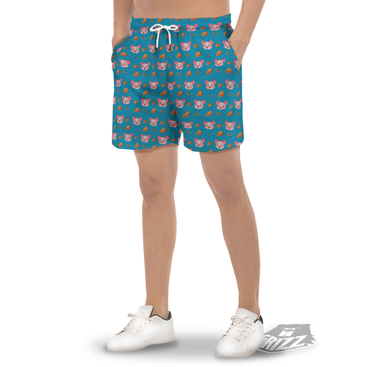 Rat Cute Print Pattern Men's Gym Shorts-grizzshop