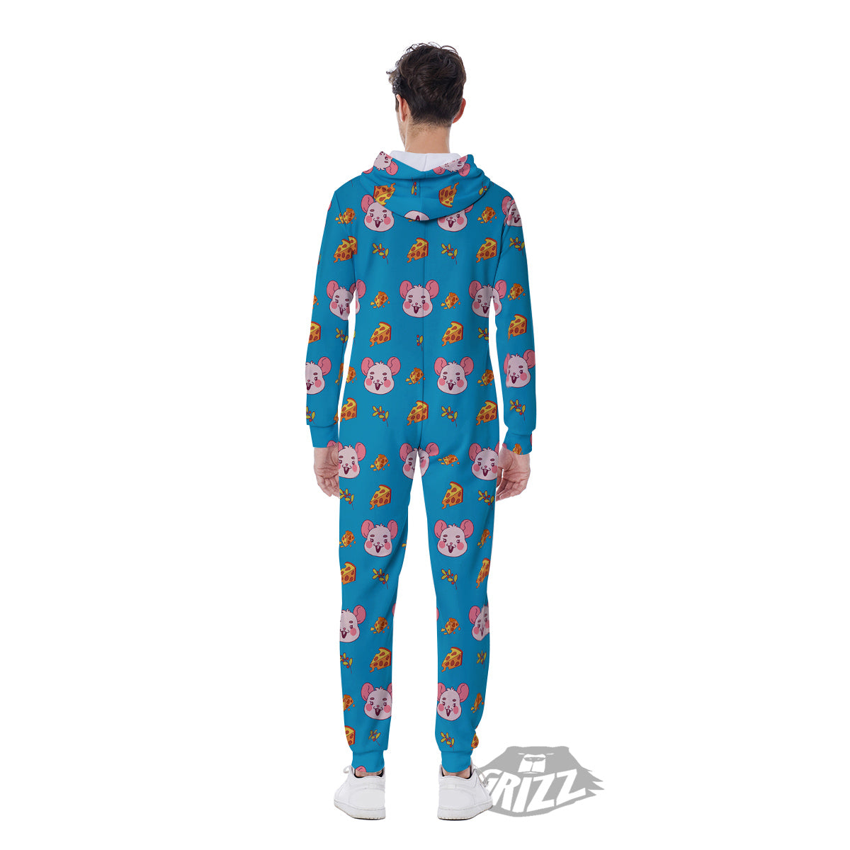 Rat Cute Print Pattern Men's Jumpsuit-grizzshop