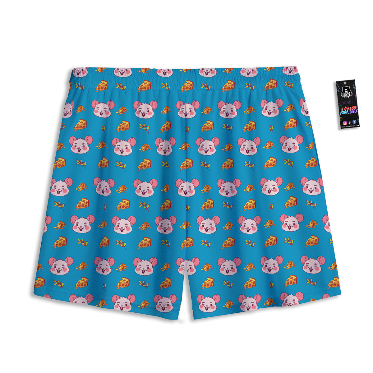 Rat Cute Print Pattern Mesh Shorts-grizzshop