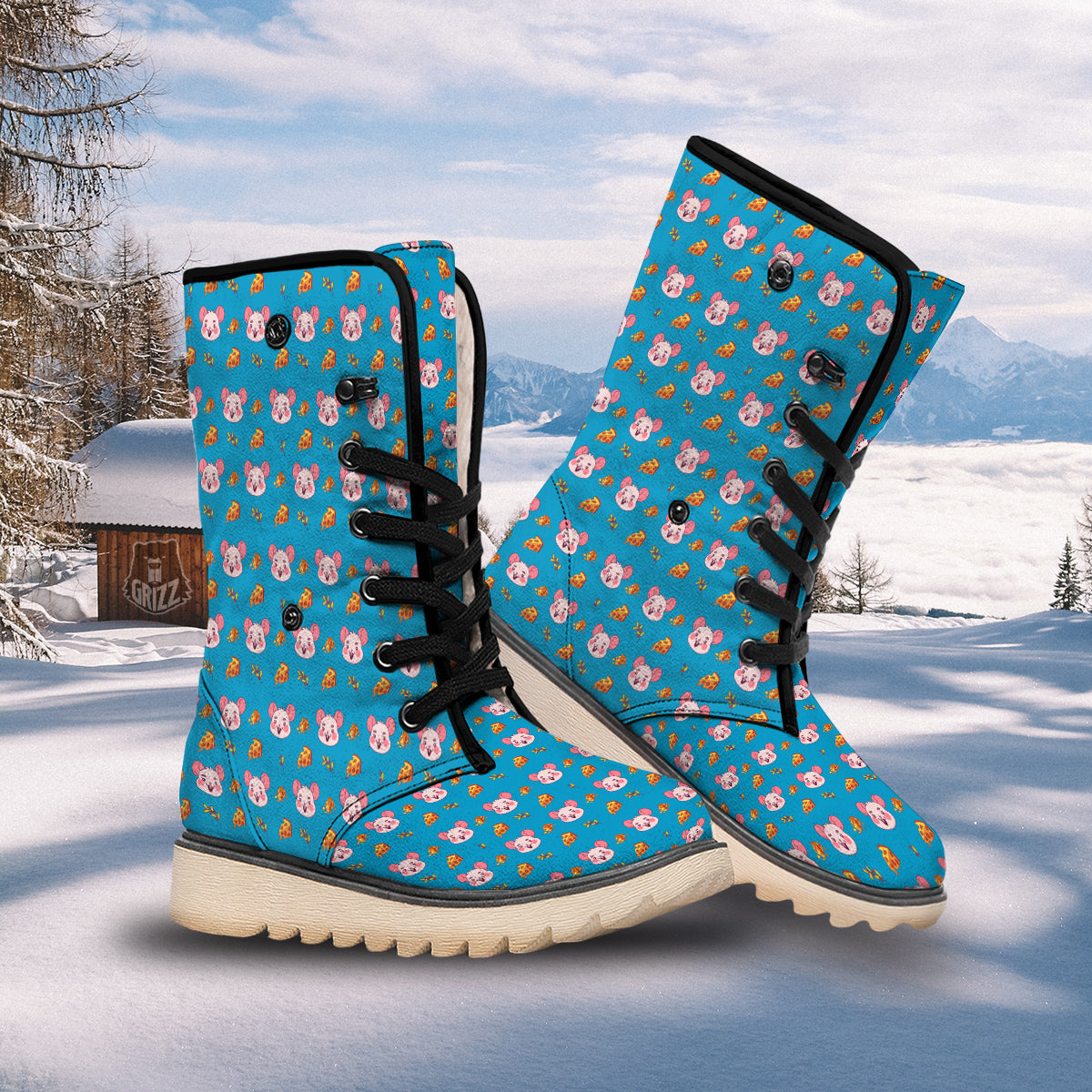 Rat Cute Print Pattern Snow Boots-grizzshop