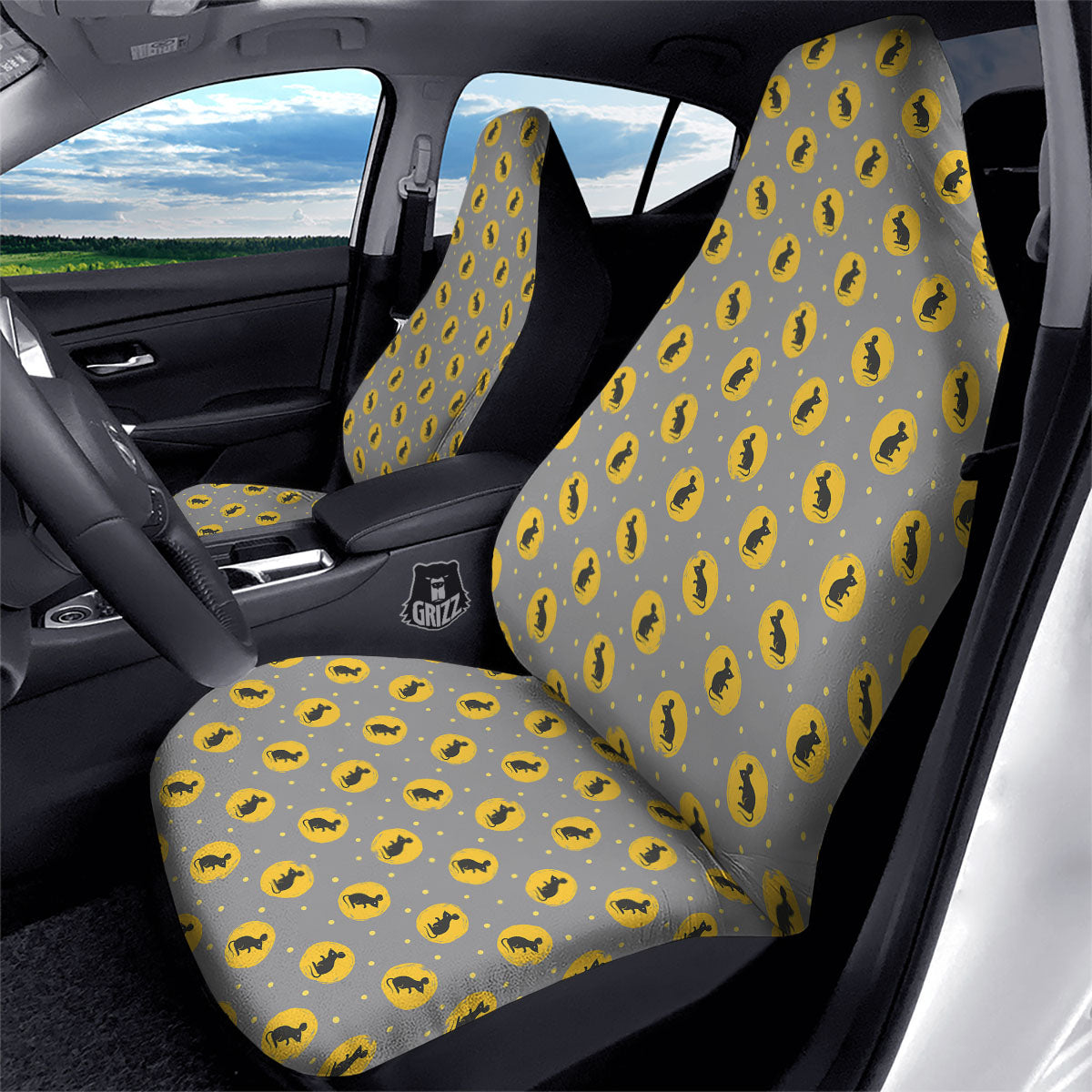Rat Print Pattern Car Seat Covers-grizzshop