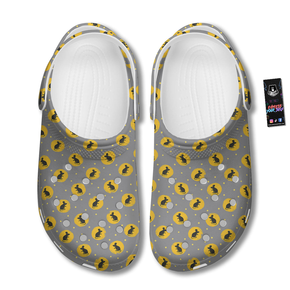 Rat Print Pattern Clog-grizzshop
