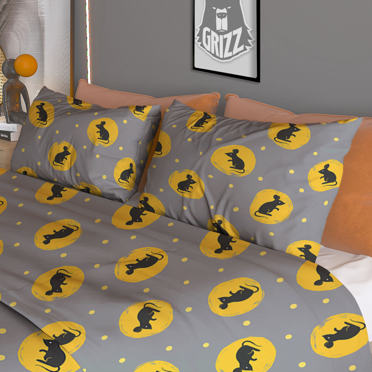 Rat Print Pattern Duvet Cover Bedding Set-grizzshop
