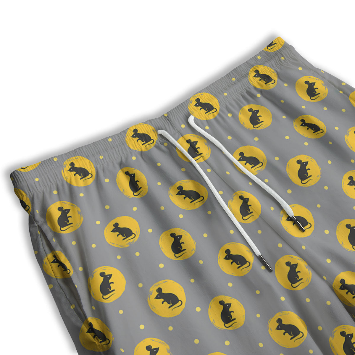 Rat Print Pattern Men's Athletic Shorts