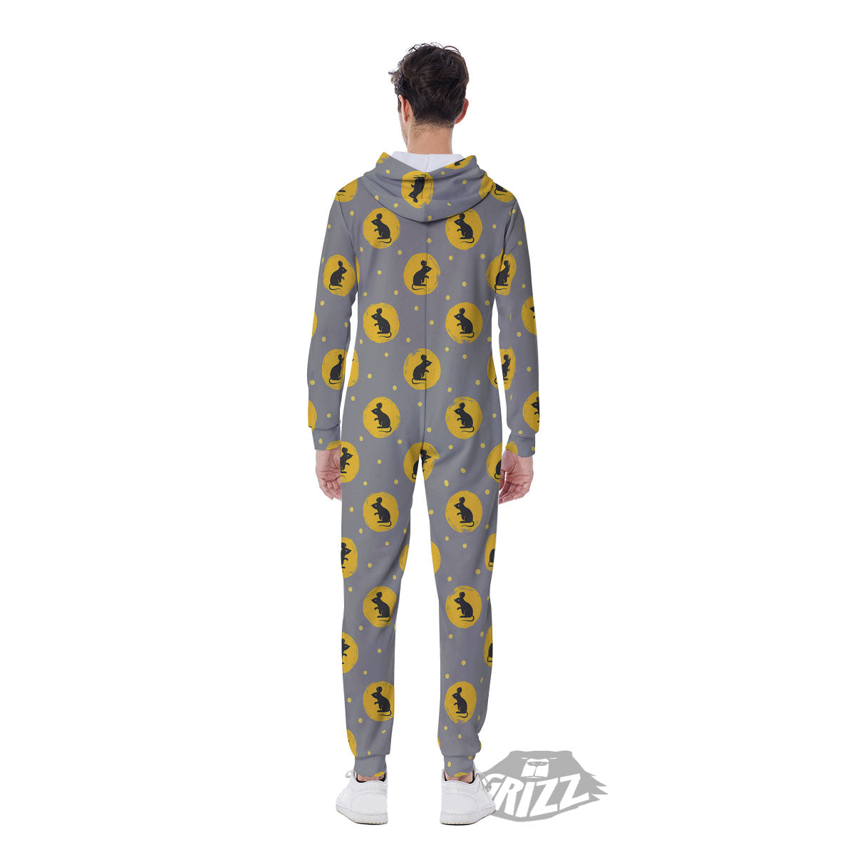 Rat Print Pattern Men's Jumpsuit-grizzshop