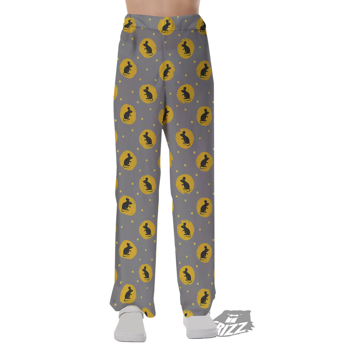 Rat Print Pattern Pajama Pants-grizzshop