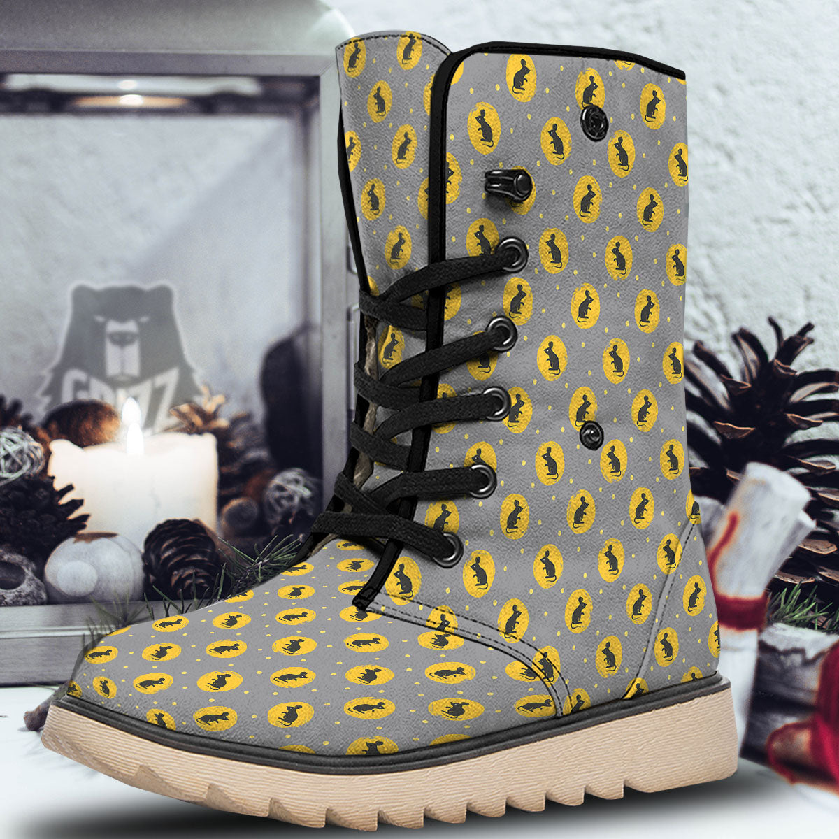 Rat Print Pattern Snow Boots-grizzshop
