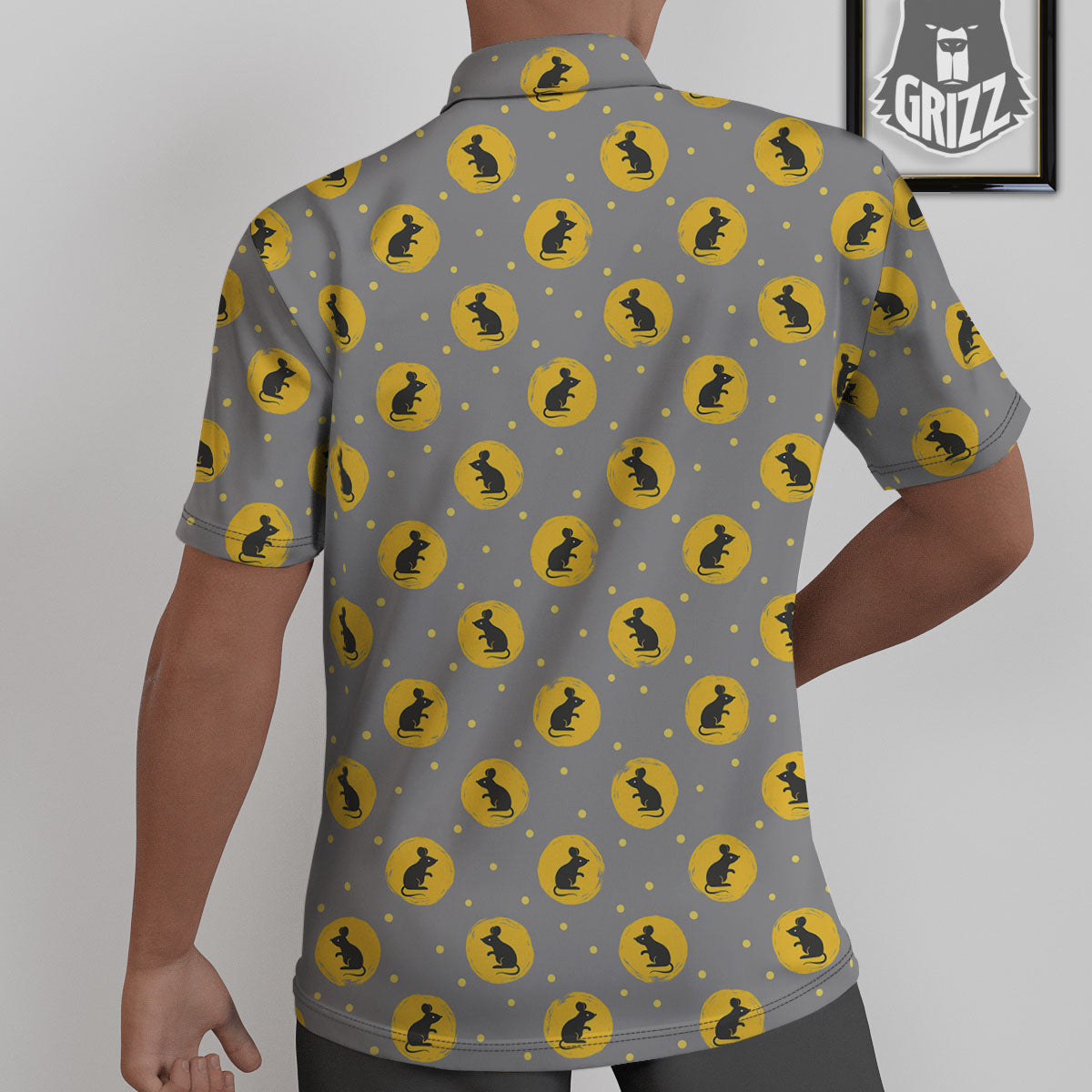 Rat Print Pattern Untucked Shirts-grizzshop