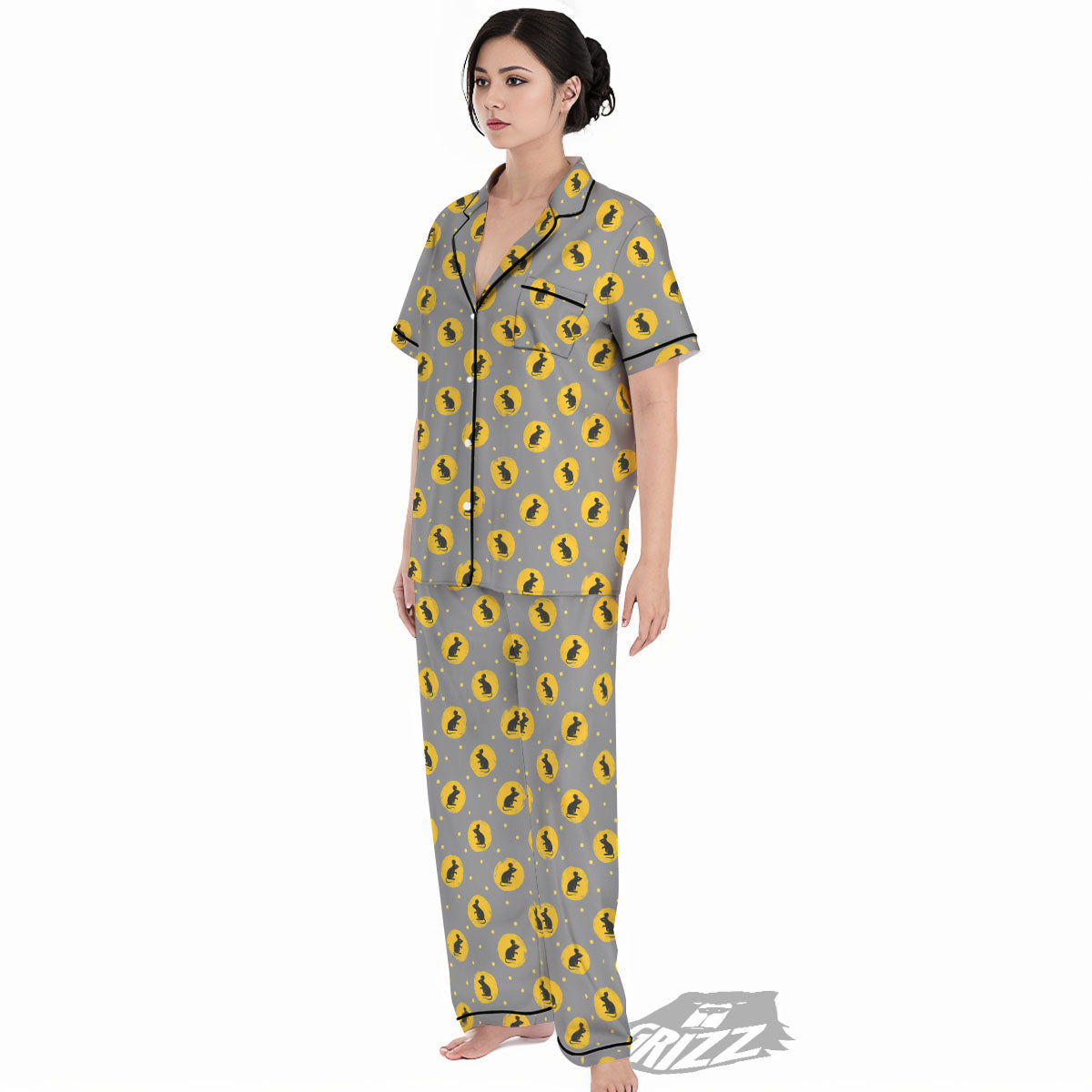 Rat Print Pattern Women's Pajamas Set-grizzshop