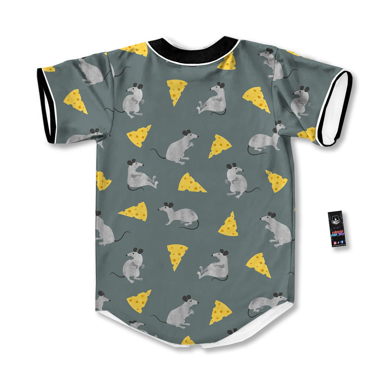 Rat Watercolor Print Pattern Baseball Jersey-grizzshop