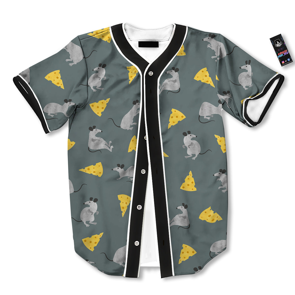 Rat Watercolor Print Pattern Baseball Jersey-grizzshop