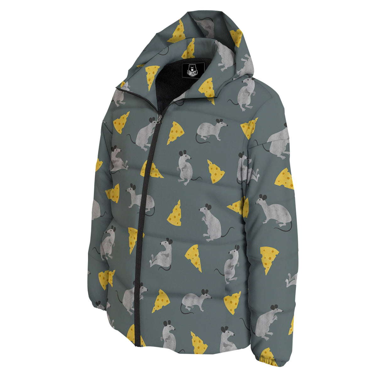 Rat Watercolor Print Pattern Down Jacket-grizzshop