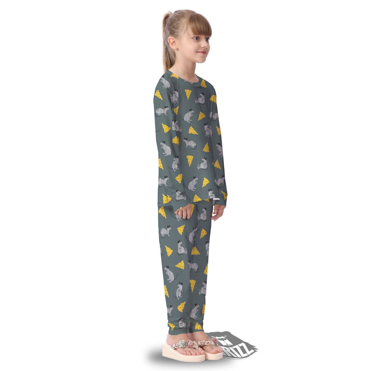 Rat Watercolor Print Pattern Kid's Pajamas-grizzshop