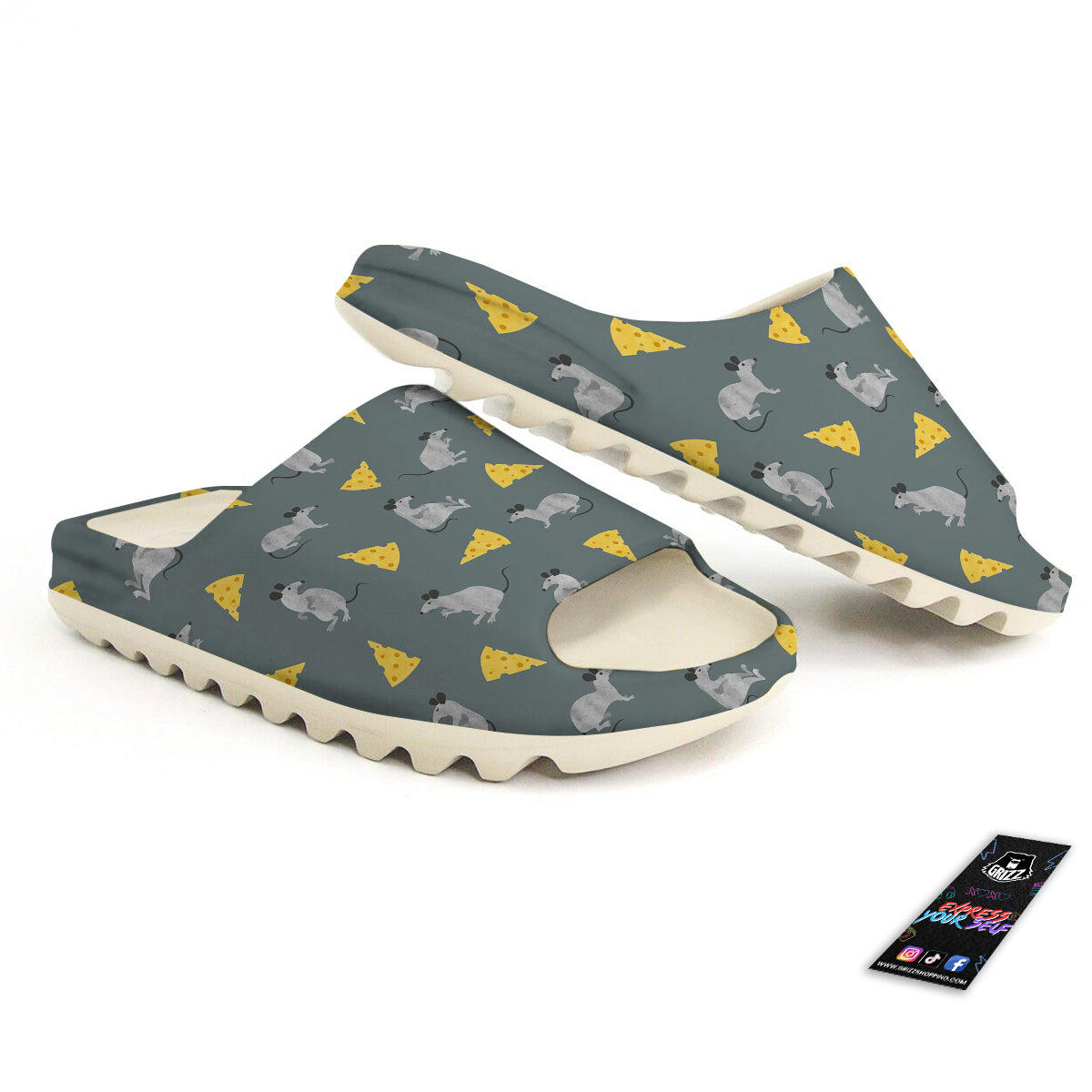 Rat Watercolor Print Pattern Sandals-grizzshop