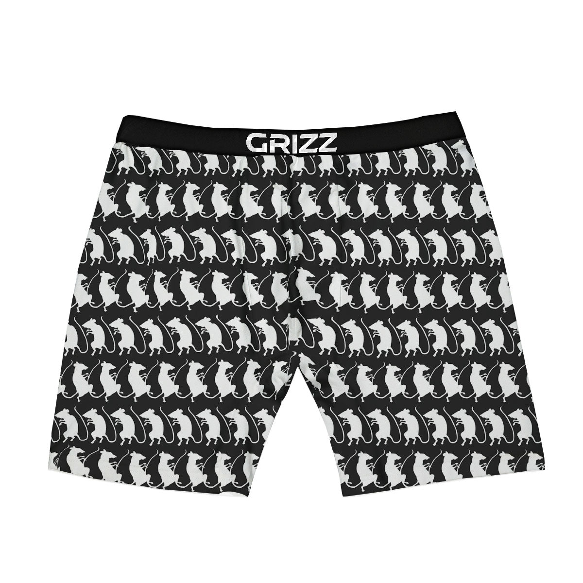 Rat White And Black Print Pattern Boxer Briefs-grizzshop