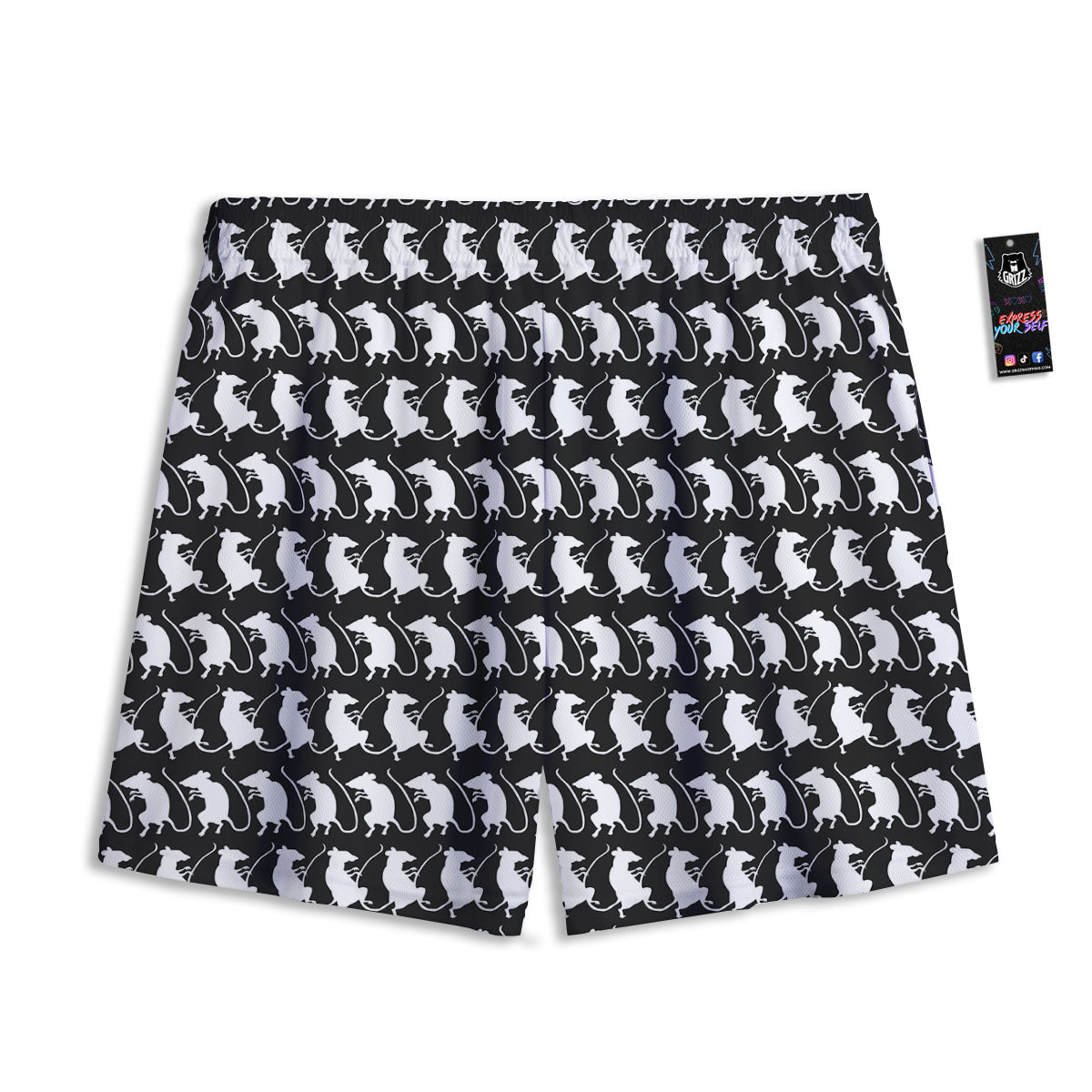 Pumpkin Green Print Pattern Mesh Shorts
