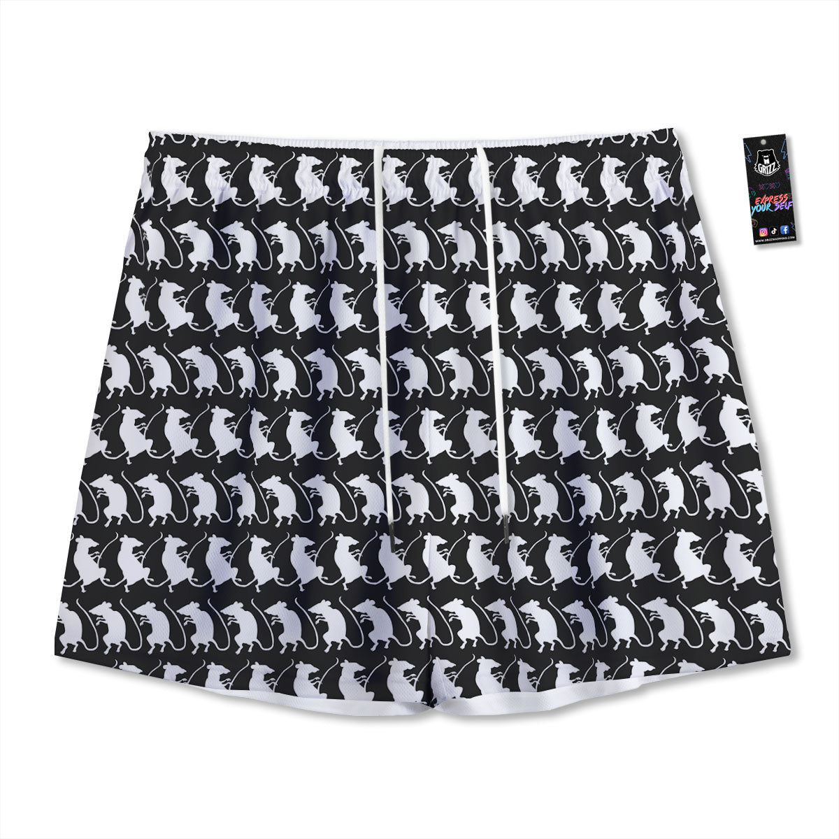 Pumpkin Green Print Pattern Mesh Shorts