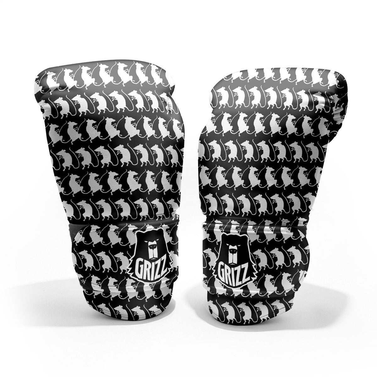 Rat White And Black Print Pattern Pro Boxing Glove