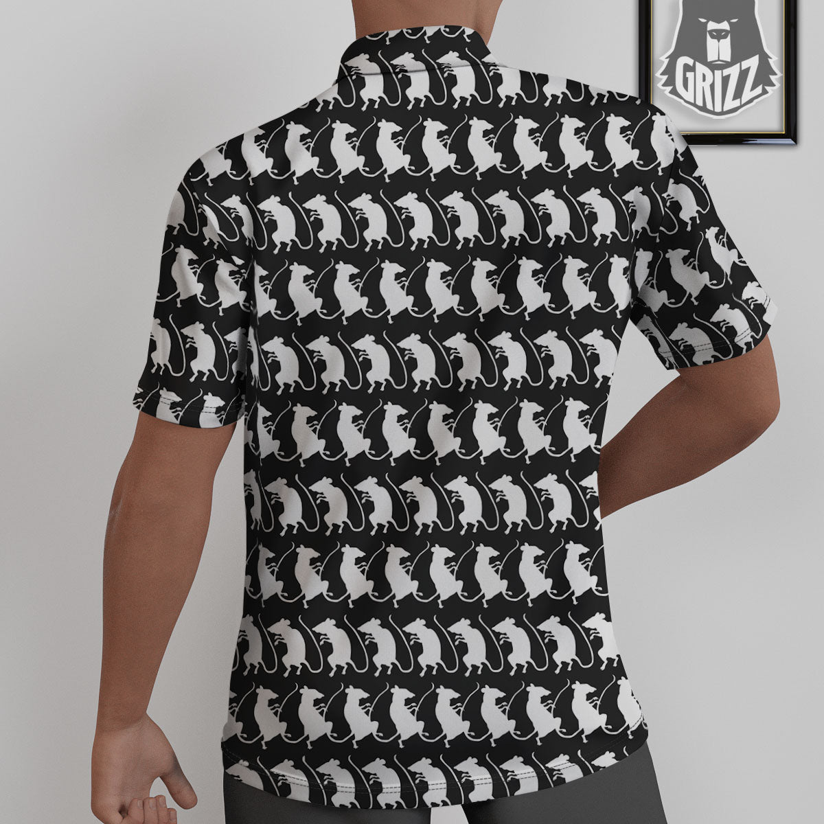 Rat White And Black Print Pattern Untucked Shirts-grizzshop