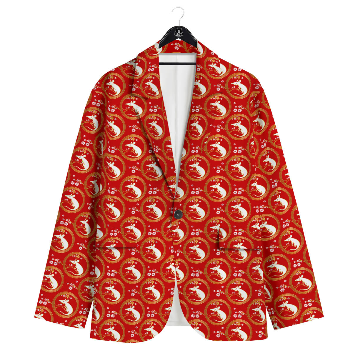 Rat Zodiac Chinese Print Pattern Men's Sport Coat-grizzshop