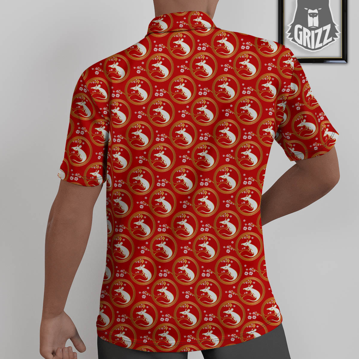 Rat Zodiac Chinese Print Pattern Untucked Shirts-grizzshop