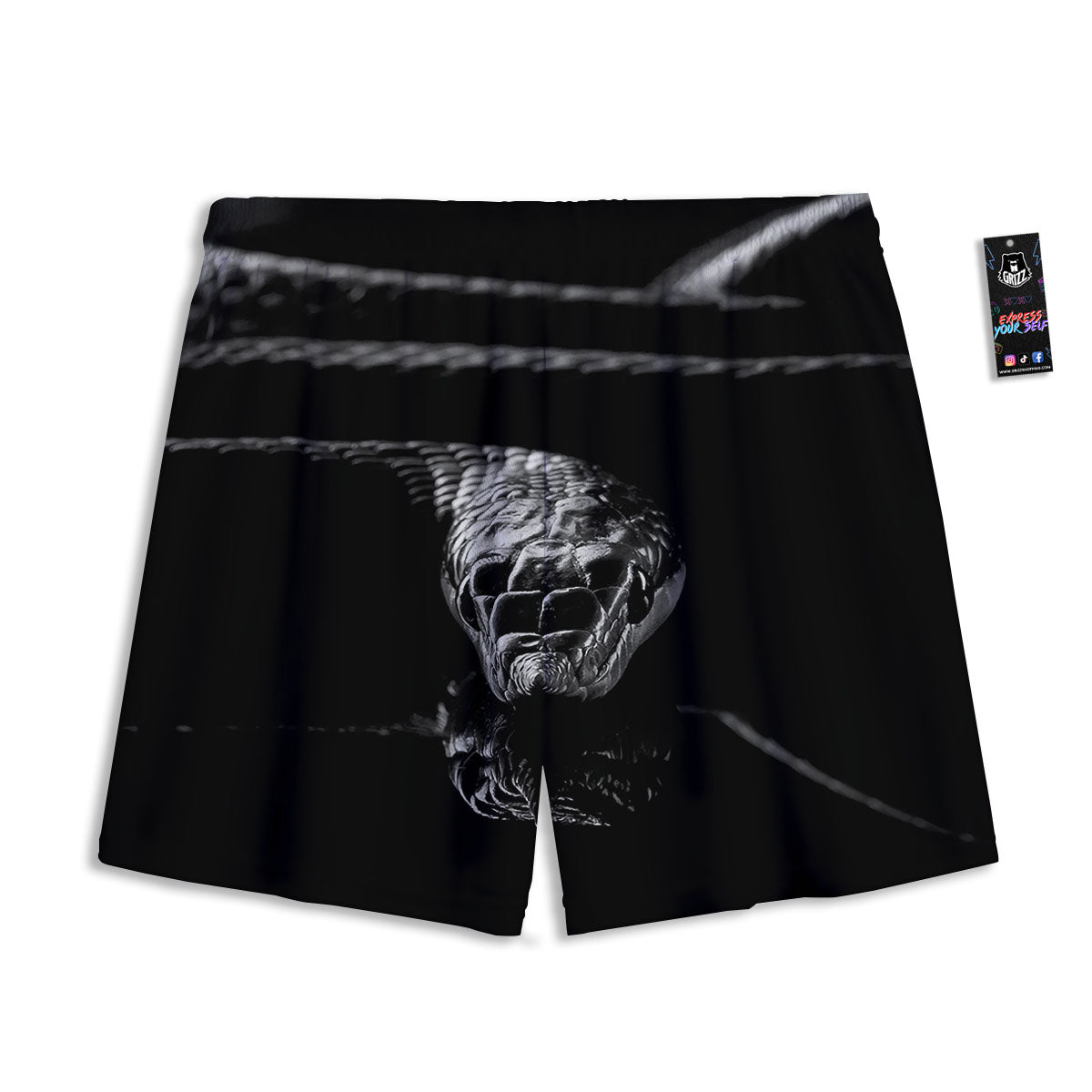 Ratsnake Rhinoceros Monochrome Print Mesh Shorts