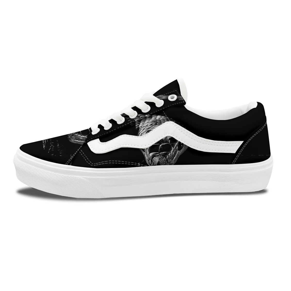 Ratsnake Rhinoceros Monochrome Print Skate Shoes-grizzshop