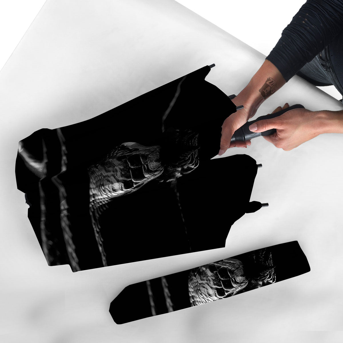 Ratsnake Rhinoceros Monochrome Print Umbrella-grizzshop