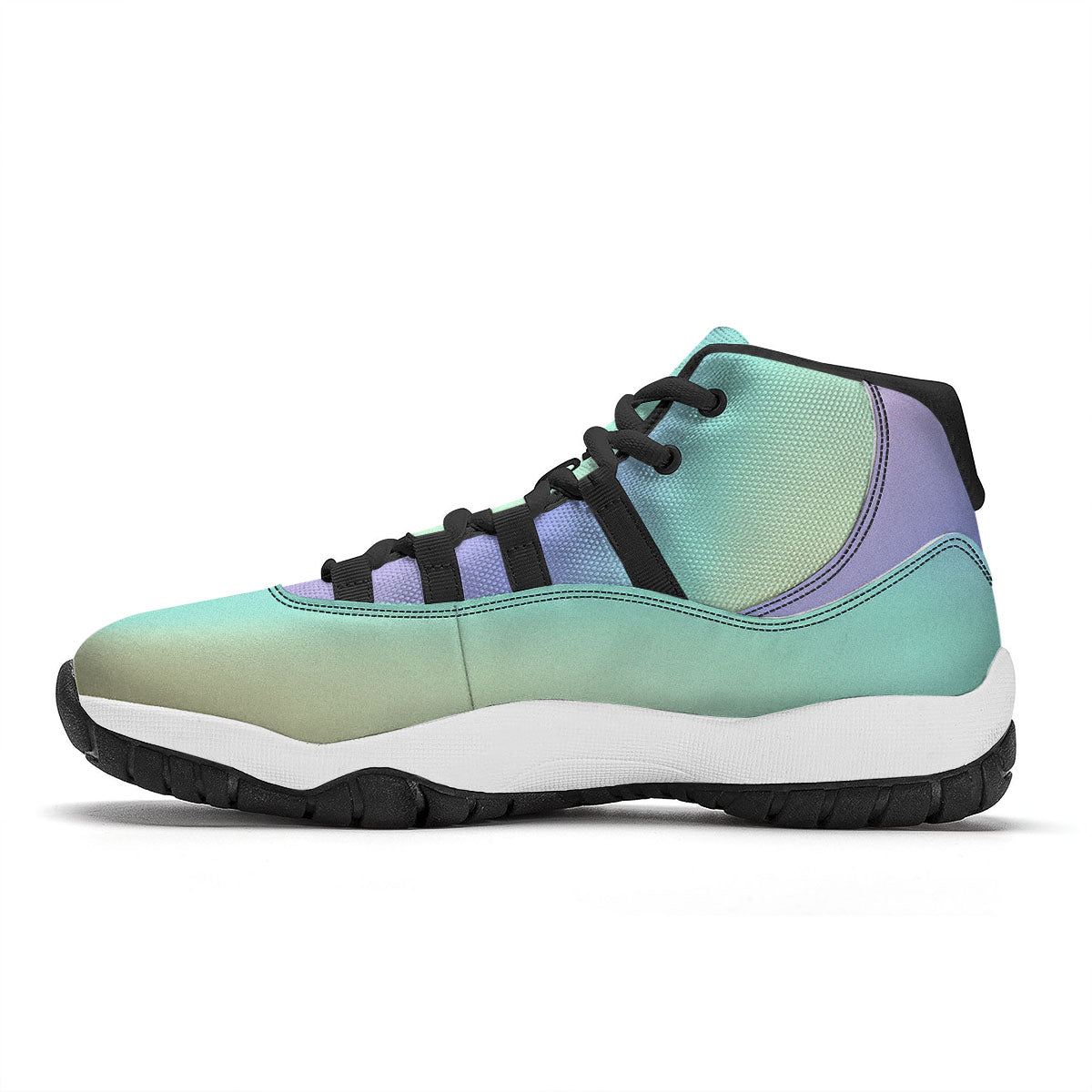 Rave Pastel Print Pattern Black Bball Shoes-grizzshop