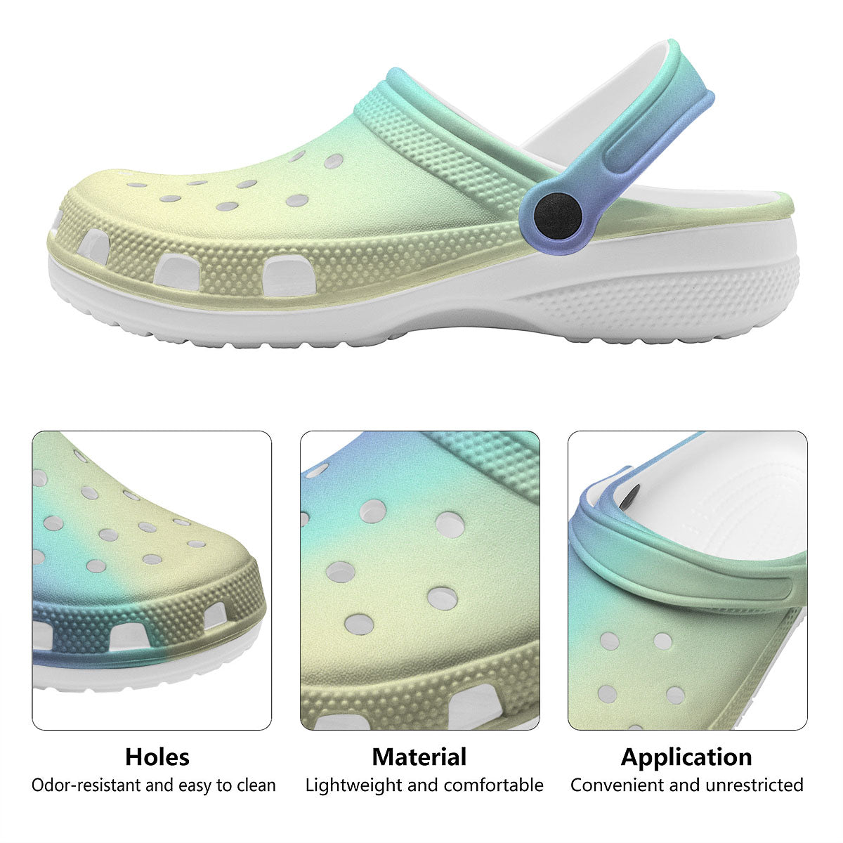 Rave Pastel Print Pattern Clog-grizzshop