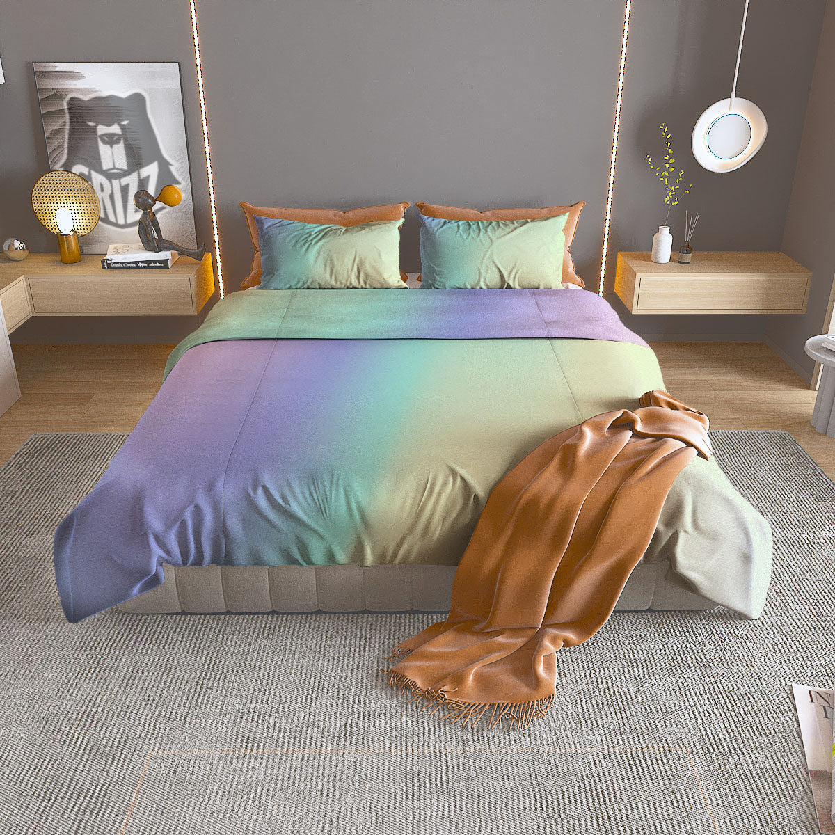 Rave Pastel Print Pattern Duvet Cover Bedding Set