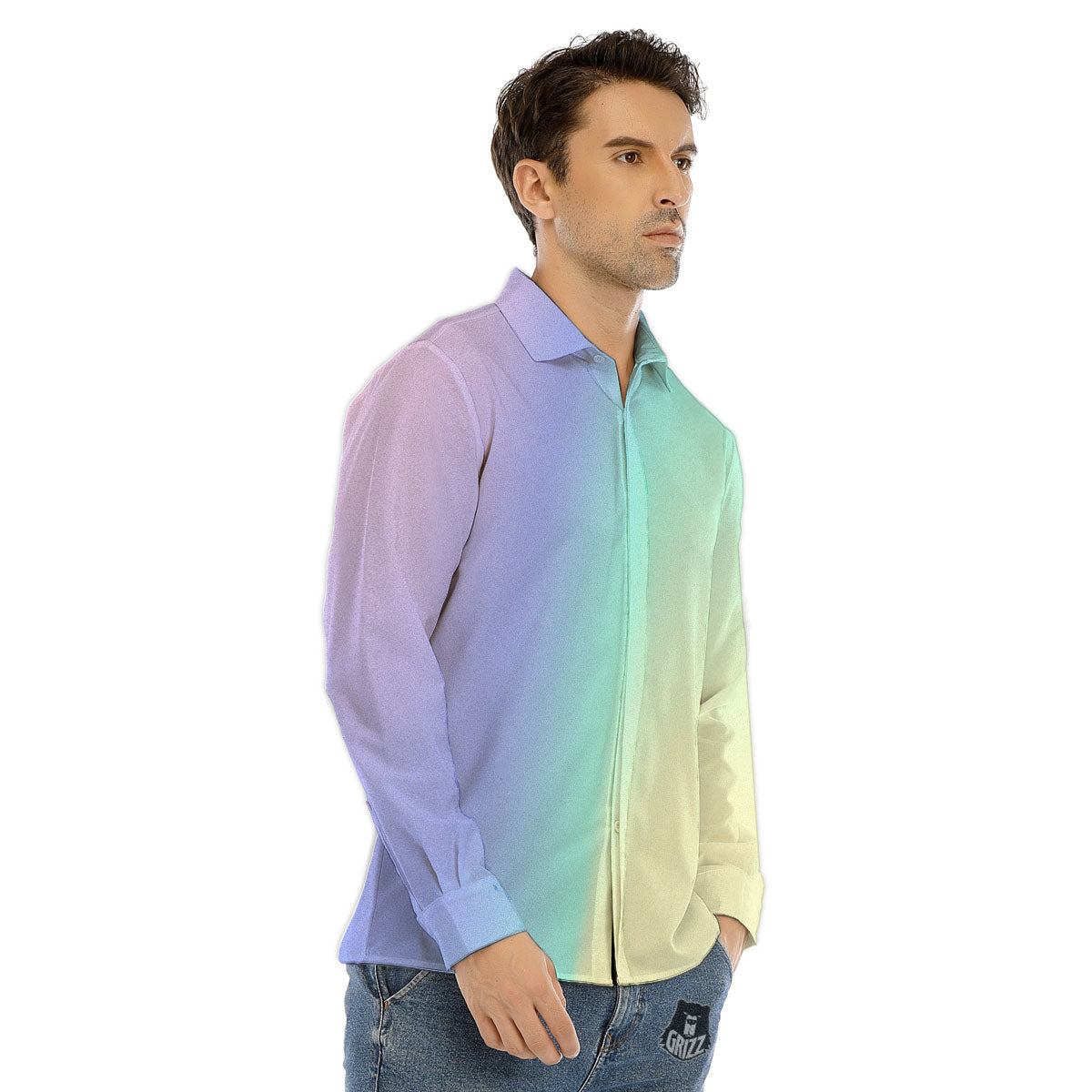 Rave Pastel Print Pattern Men's Dress Shirts-grizzshop