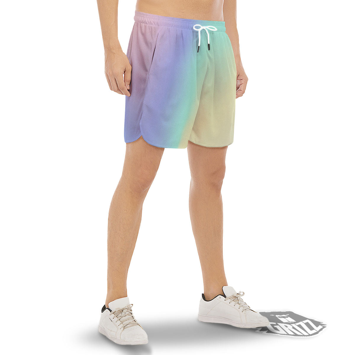 Rave Pastel Print Pattern Men's Gym Shorts-grizzshop
