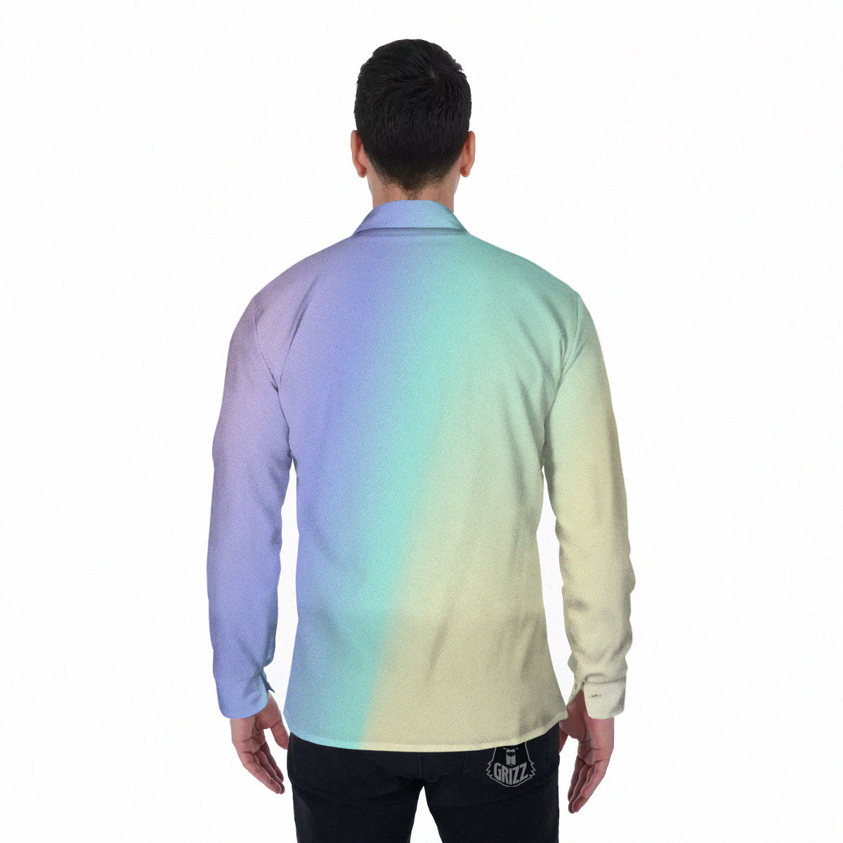 Rave Pastel Print Pattern Men's Long Sleeve Shirts-grizzshop