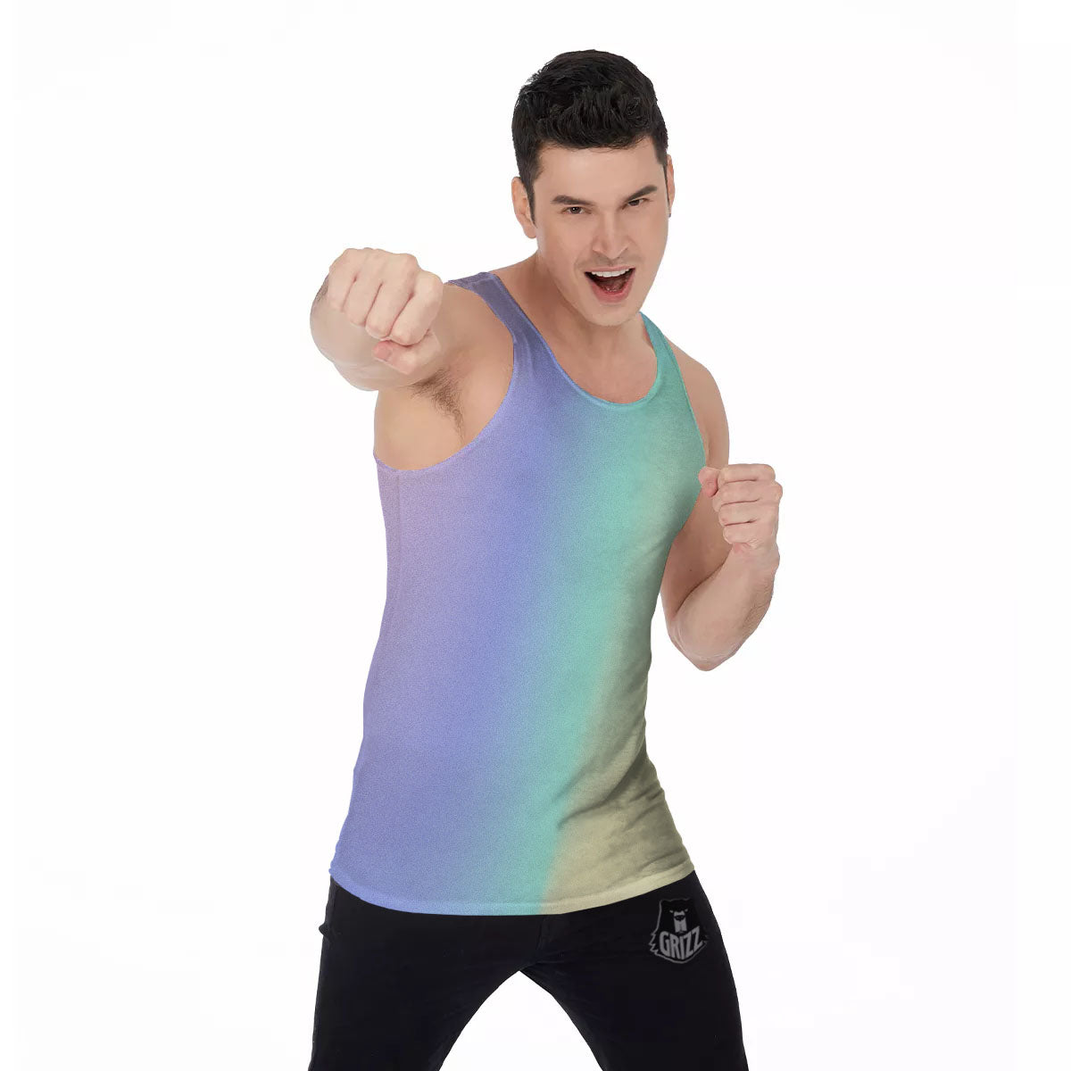 Rave Pastel Print Pattern Men's Tank Top-grizzshop