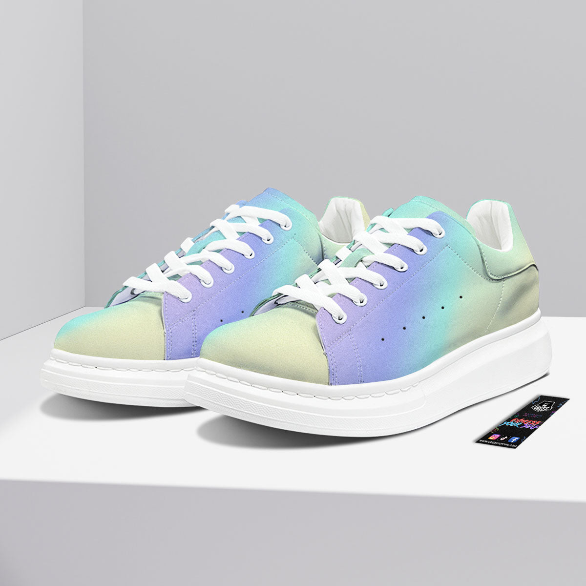 Rave Pastel Print Pattern Platform Shoes-grizzshop
