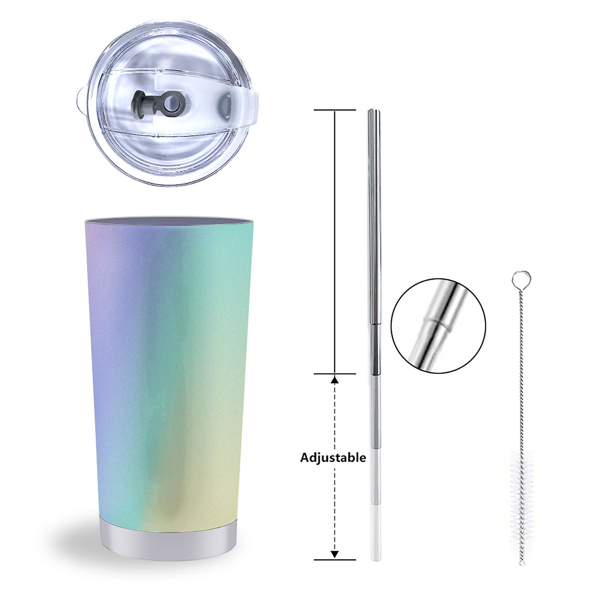 Rave Pastel Print Pattern Tumbler-grizzshop
