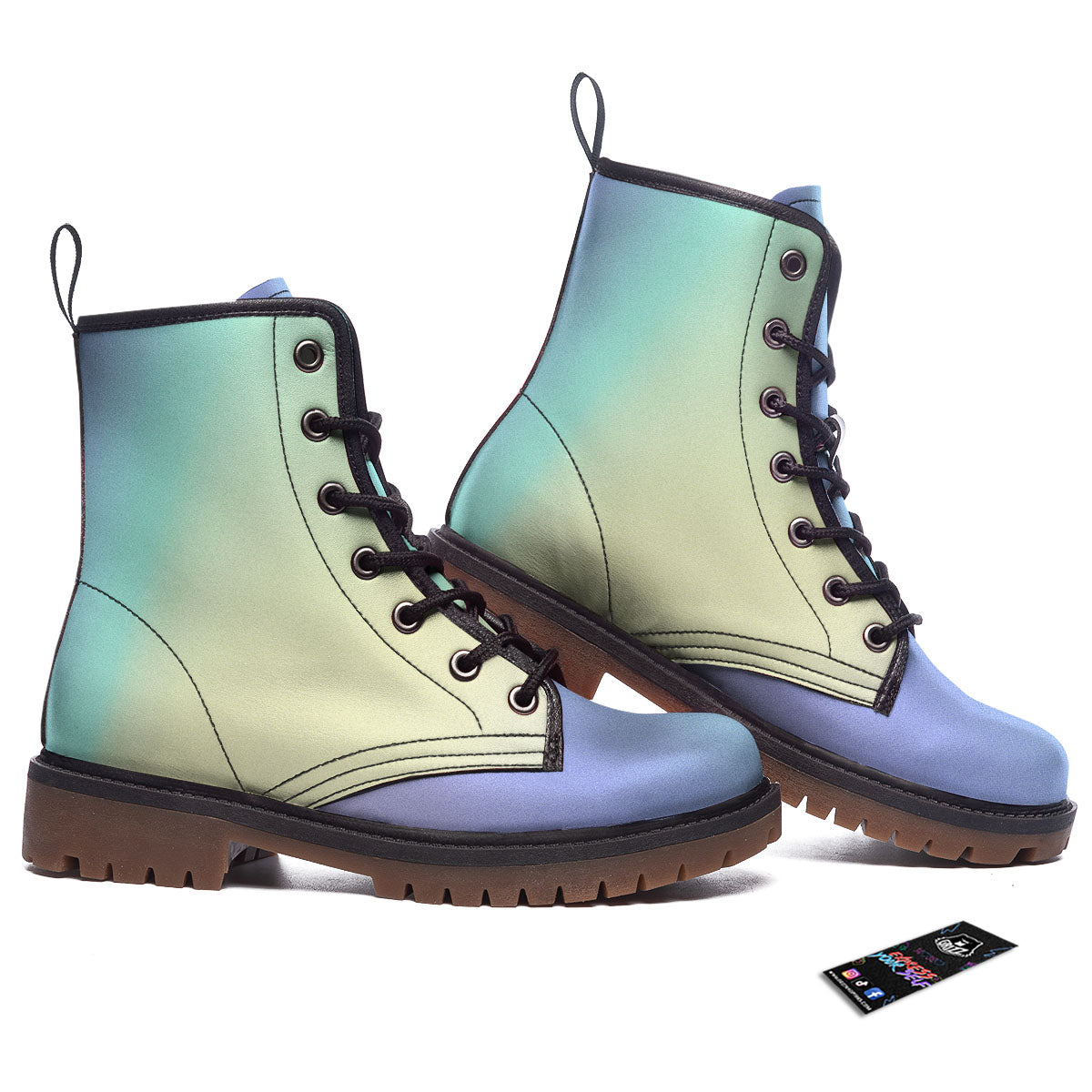 Rave Pastel Print Pattern Work Boots-grizzshop