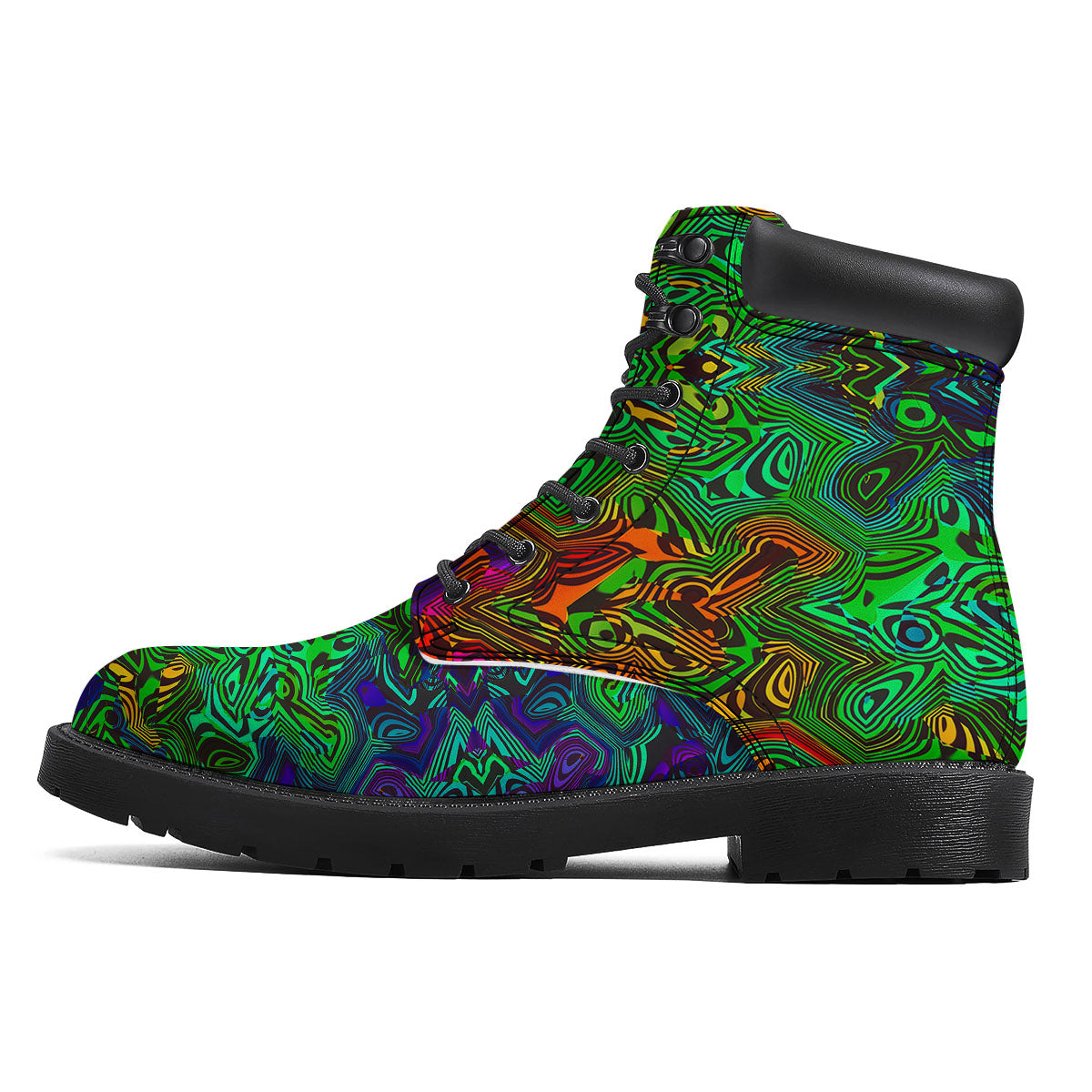 Rave Psychedelic Print Pattern Boots-grizzshop