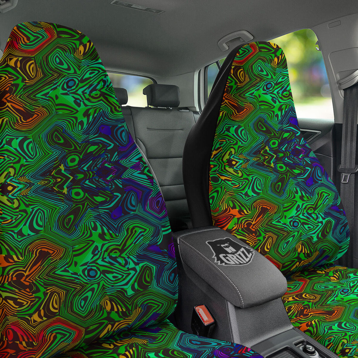 Rave Psychedelic Print Pattern Car Seat Covers-grizzshop